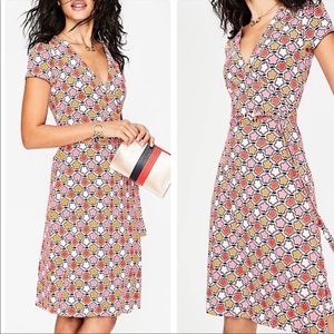 Boden fun flower jersey wrap dress